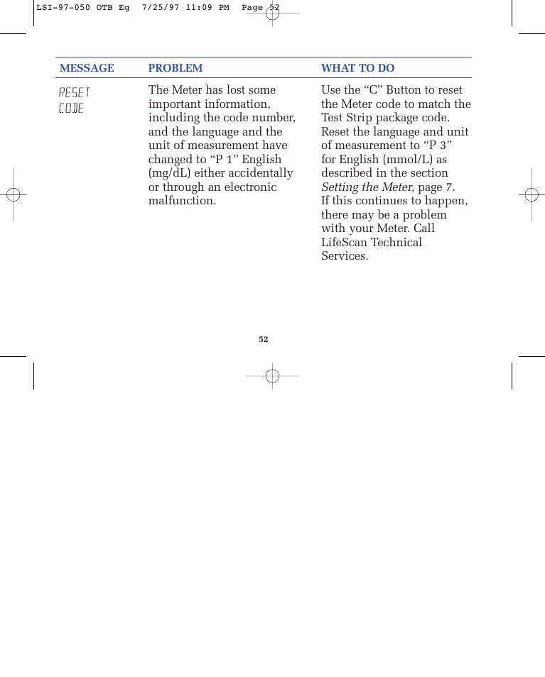 Lifescan ONE TOUCH BASIC BLOOD GLUCOSE MONITORING SYSTEM User Manual | Page 59 / 85