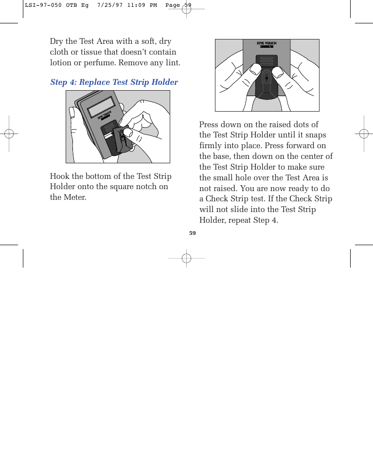 Lifescan ONE TOUCH BASIC BLOOD GLUCOSE MONITORING SYSTEM User Manual | Page 66 / 85