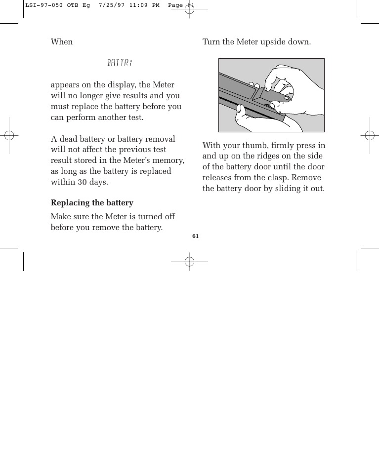 Lifescan ONE TOUCH BASIC BLOOD GLUCOSE MONITORING SYSTEM User Manual | Page 68 / 85