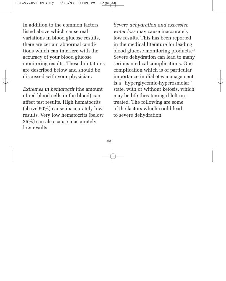 Lifescan ONE TOUCH BASIC BLOOD GLUCOSE MONITORING SYSTEM User Manual | Page 75 / 85