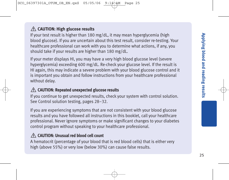Lifescan ONE TOUCH Profile Blood Glucose Monitoring System User Manual | Page 30 / 55