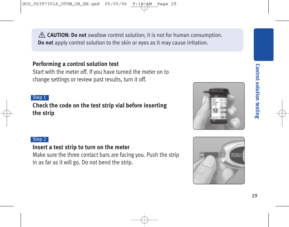 Lifescan ONE TOUCH Profile Blood Glucose Monitoring System User Manual | Page 34 / 55
