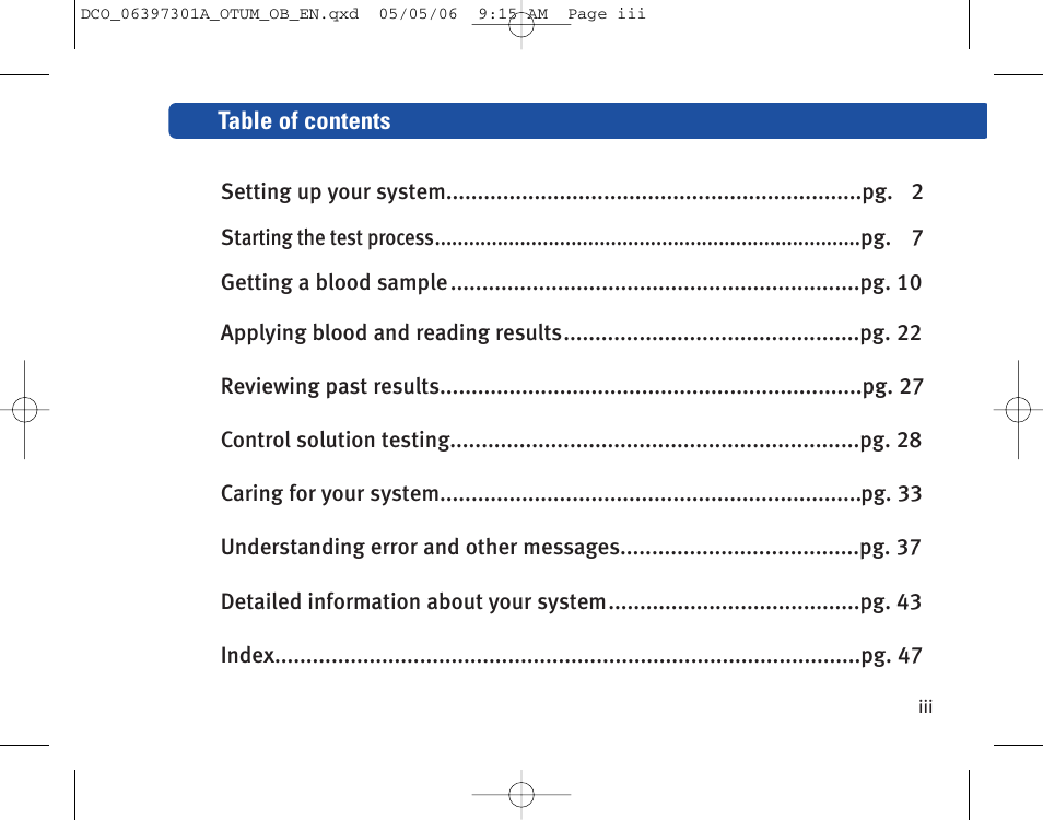 Lifescan ONE TOUCH Profile Blood Glucose Monitoring System User Manual | Page 4 / 55