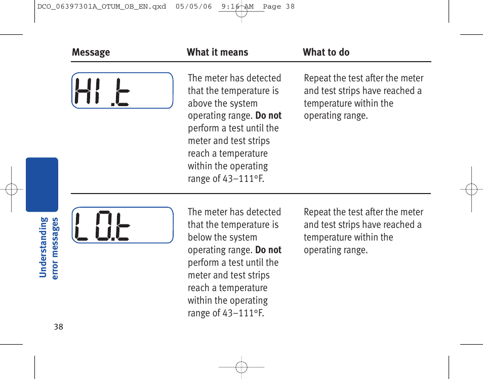 Lifescan ONE TOUCH Profile Blood Glucose Monitoring System User Manual | Page 43 / 55