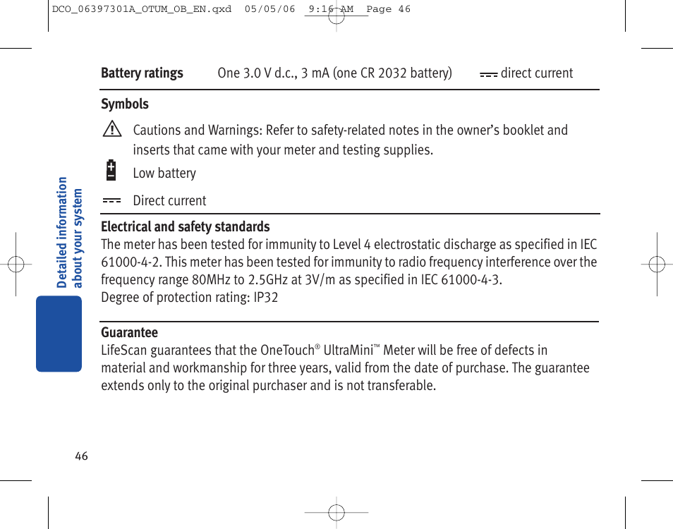 Lifescan ONE TOUCH Profile Blood Glucose Monitoring System User Manual | Page 51 / 55