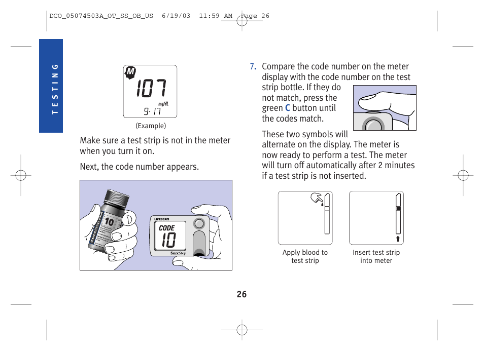 Lifescan SureStep Blood Glucose Monitor User Manual | Page 36 / 88