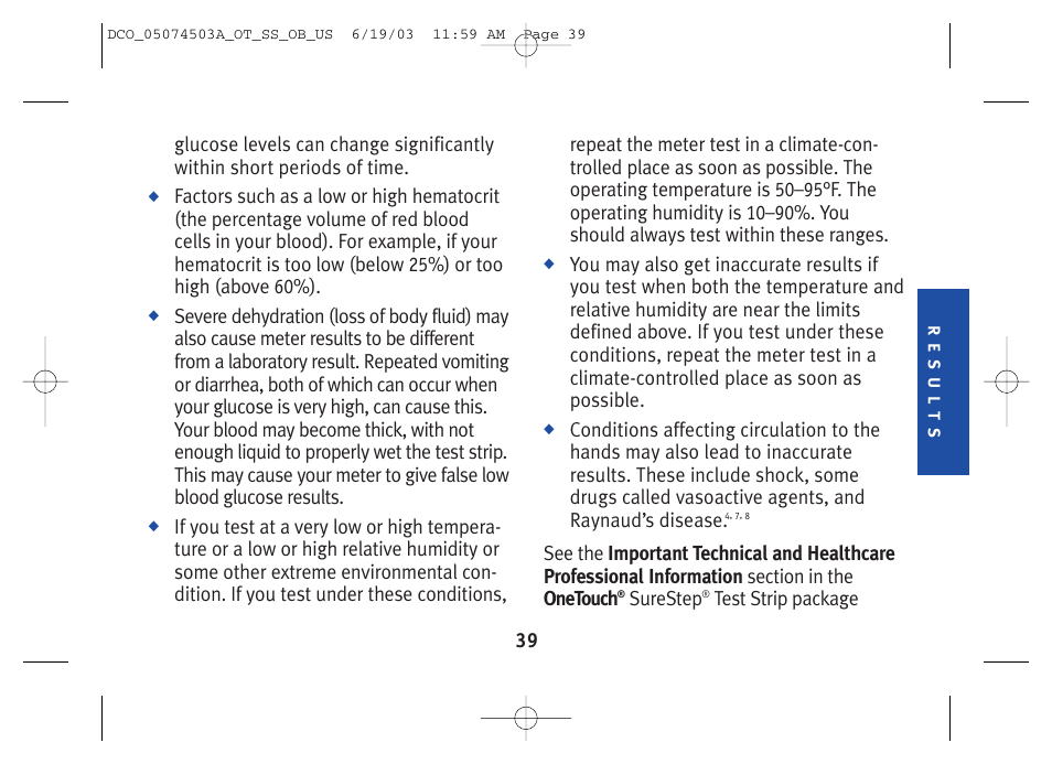 Lifescan SureStep Blood Glucose Monitor User Manual | Page 49 / 88