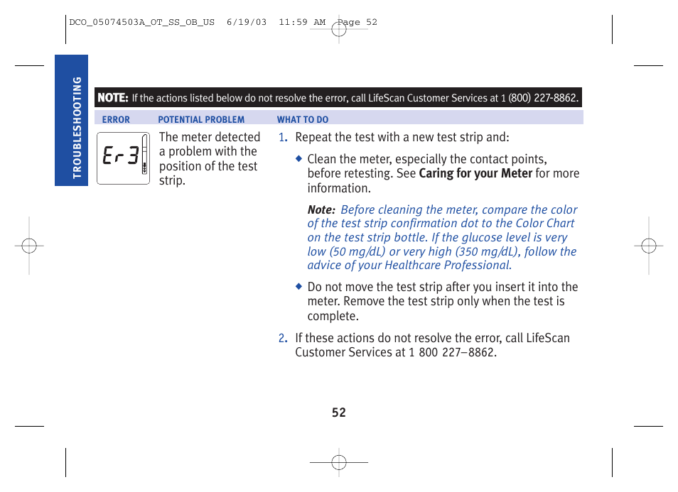 Lifescan SureStep Blood Glucose Monitor User Manual | Page 62 / 88