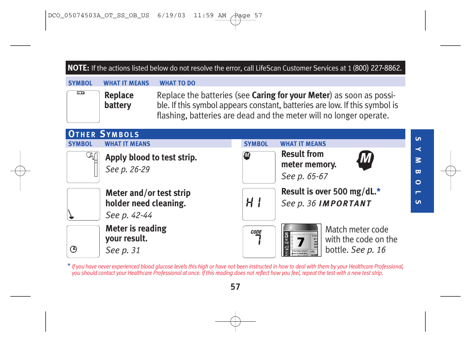 Lifescan SureStep Blood Glucose Monitor User Manual | Page 67 / 88