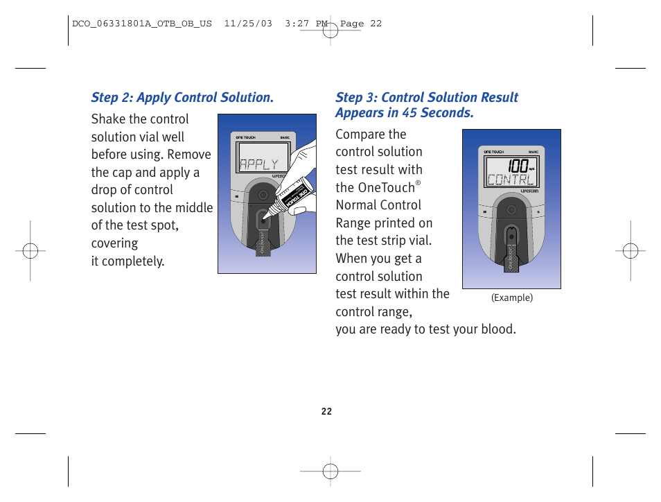 Lifescan OneTouch Basic Basic Blood Glucose Monitoring System User Manual | Page 30 / 98