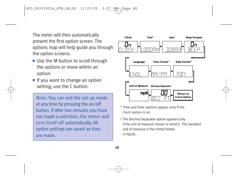 Lifescan OneTouch Basic Basic Blood Glucose Monitoring System User Manual | Page 56 / 98