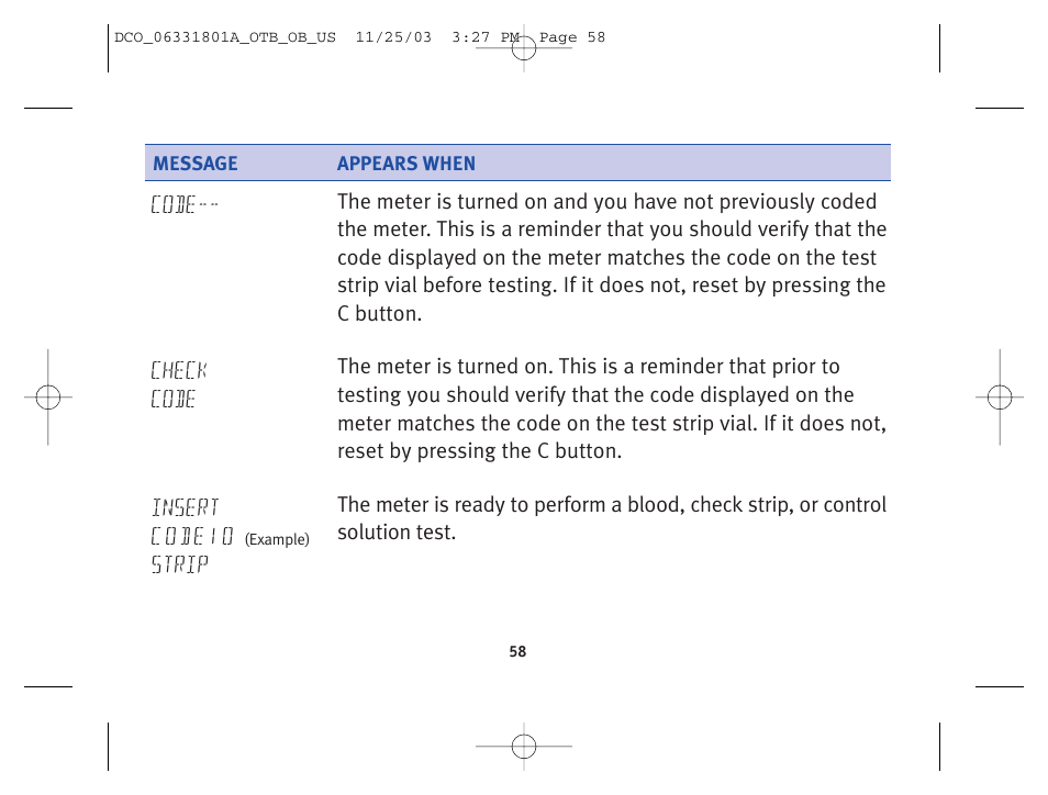 Lifescan OneTouch Basic Basic Blood Glucose Monitoring System User Manual | Page 66 / 98