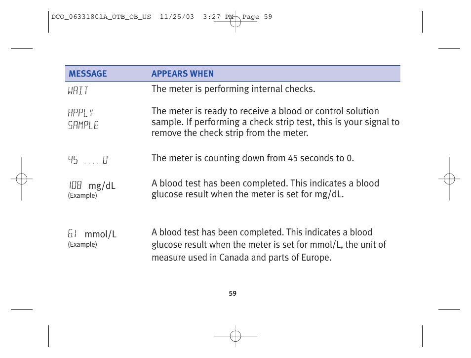 Lifescan OneTouch Basic Basic Blood Glucose Monitoring System User Manual | Page 67 / 98