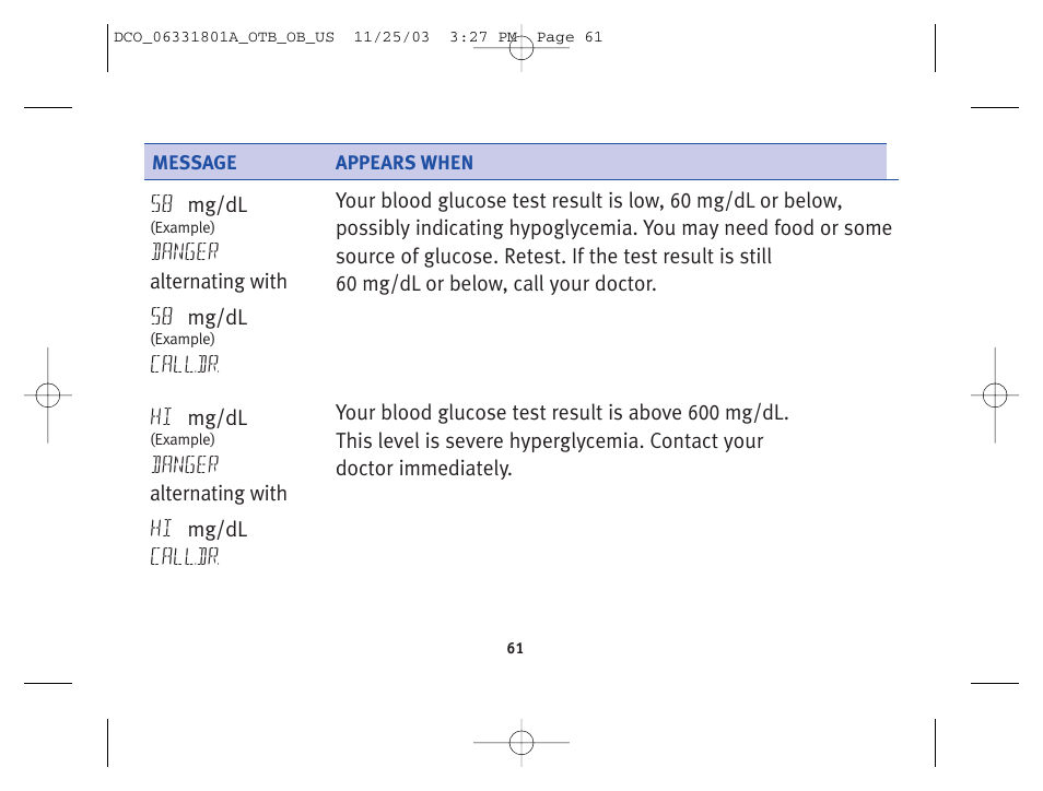 Lifescan OneTouch Basic Basic Blood Glucose Monitoring System User Manual | Page 69 / 98