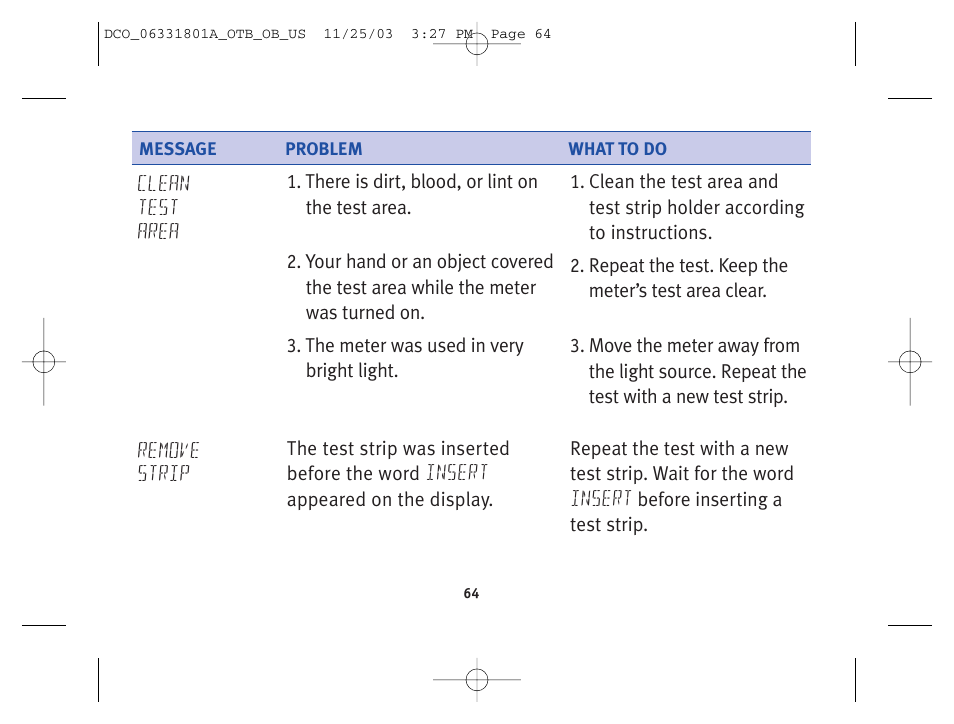 Lifescan OneTouch Basic Basic Blood Glucose Monitoring System User Manual | Page 72 / 98