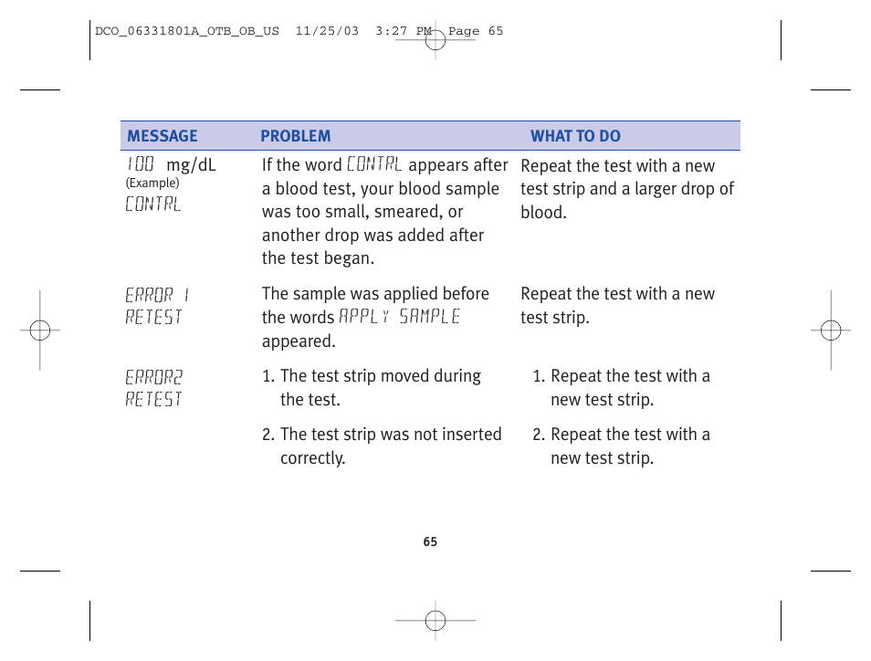 Lifescan OneTouch Basic Basic Blood Glucose Monitoring System User Manual | Page 73 / 98