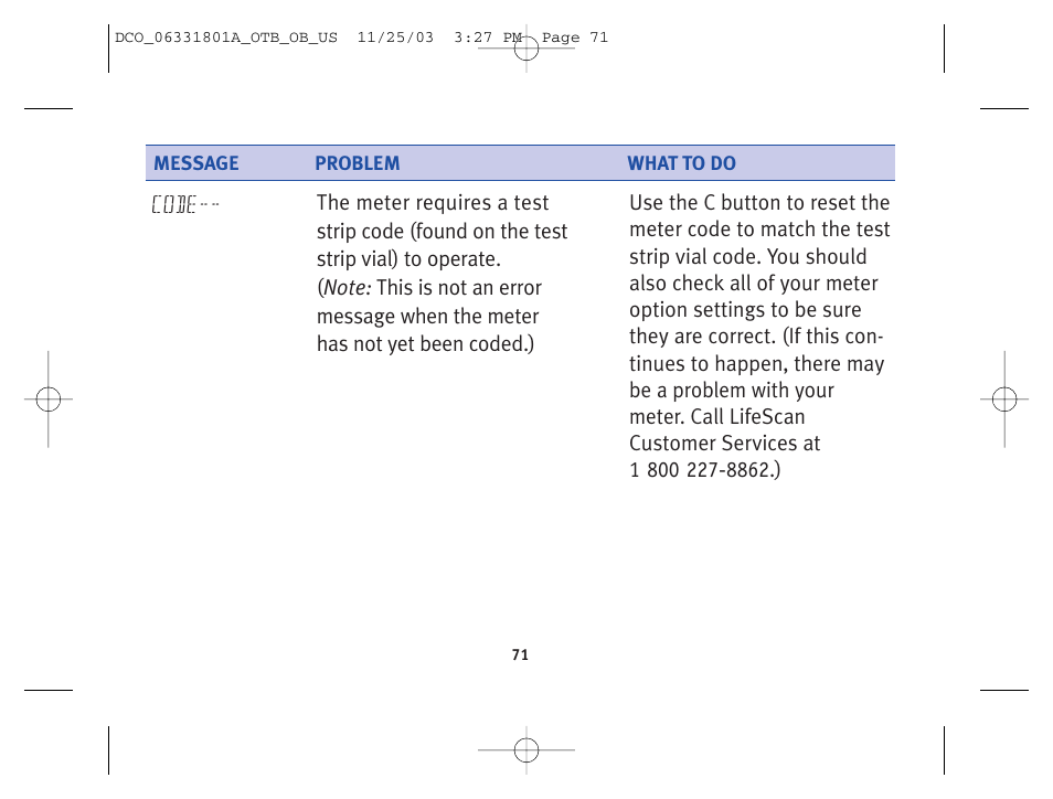 Lifescan OneTouch Basic Basic Blood Glucose Monitoring System User Manual | Page 79 / 98