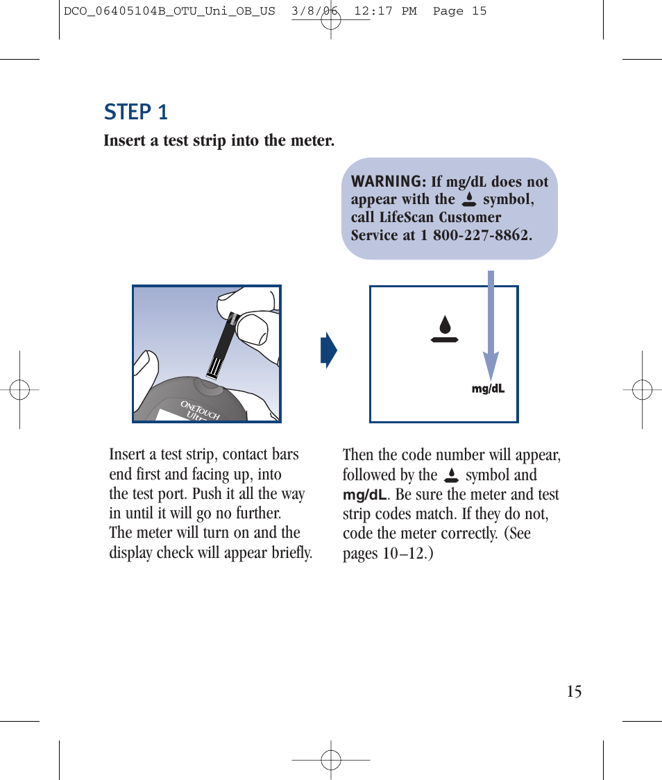 Step 1 | Lifescan Ultra User Manual | Page 23 / 73