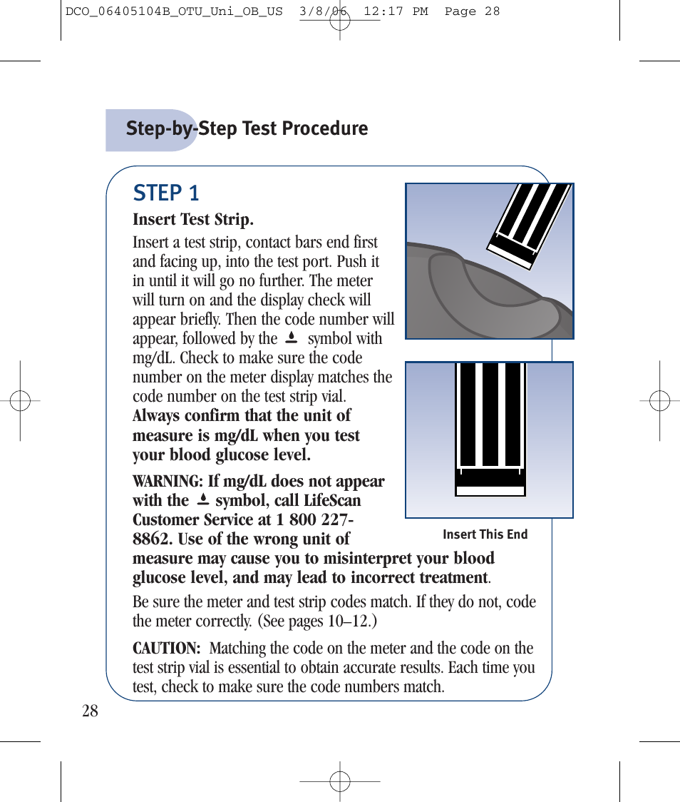 Step 1 | Lifescan Ultra User Manual | Page 36 / 73