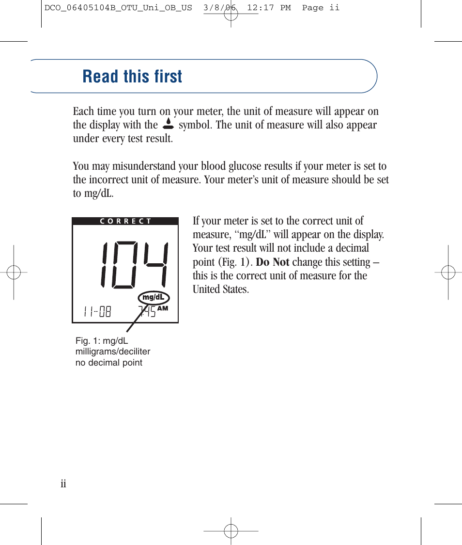 Read this first | Lifescan Ultra User Manual | Page 4 / 73