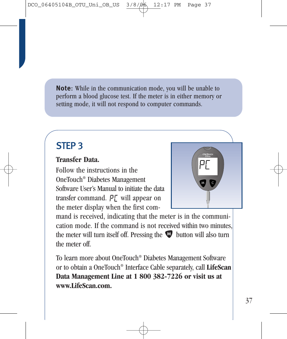 Step 3 | Lifescan Ultra User Manual | Page 45 / 73