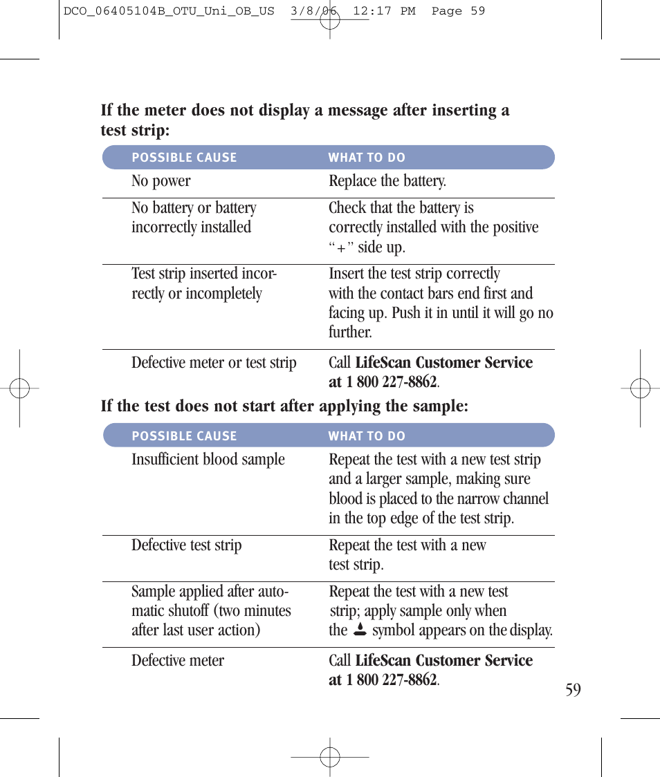 Lifescan Ultra User Manual | Page 67 / 73