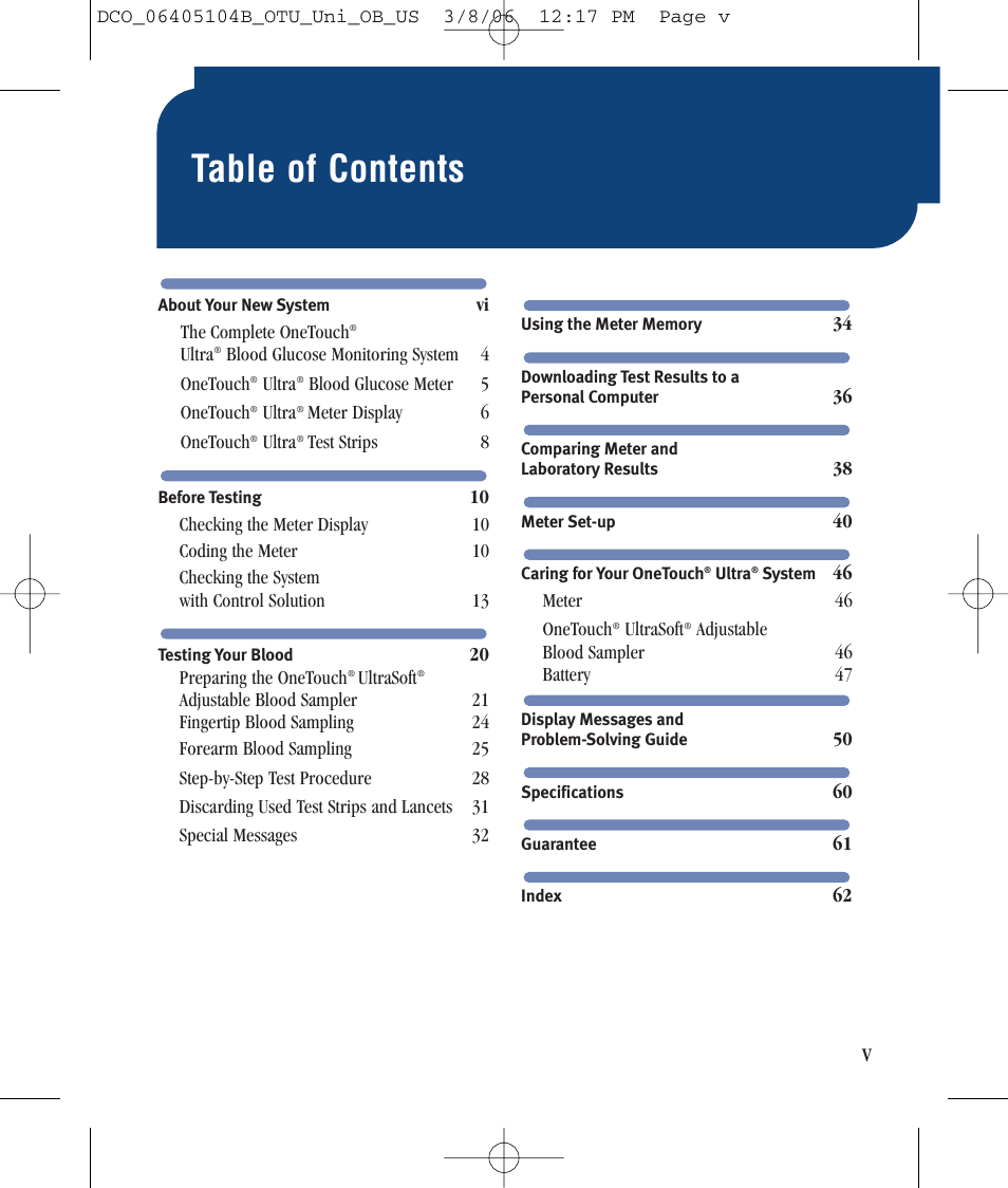 Lifescan Ultra User Manual | Page 7 / 73