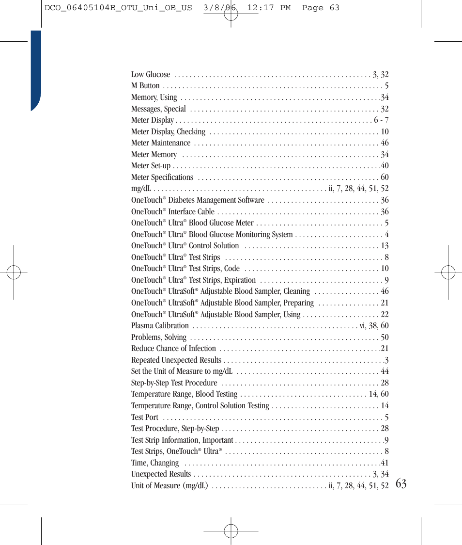 Lifescan Ultra User Manual | Page 71 / 73