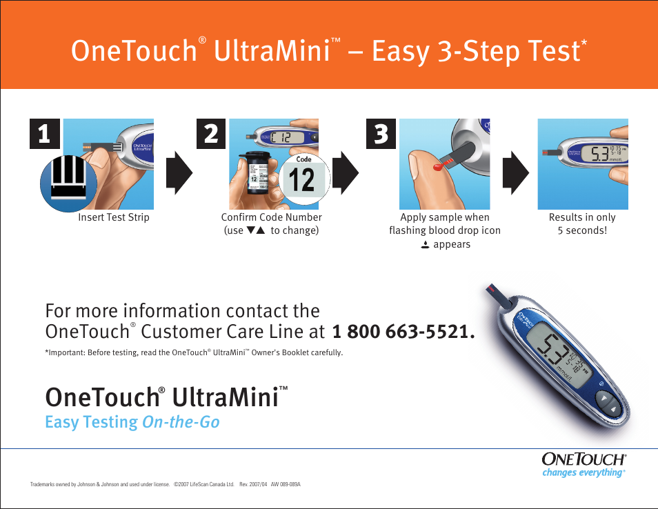 Lifescan OneTouch User Manual | 1 page