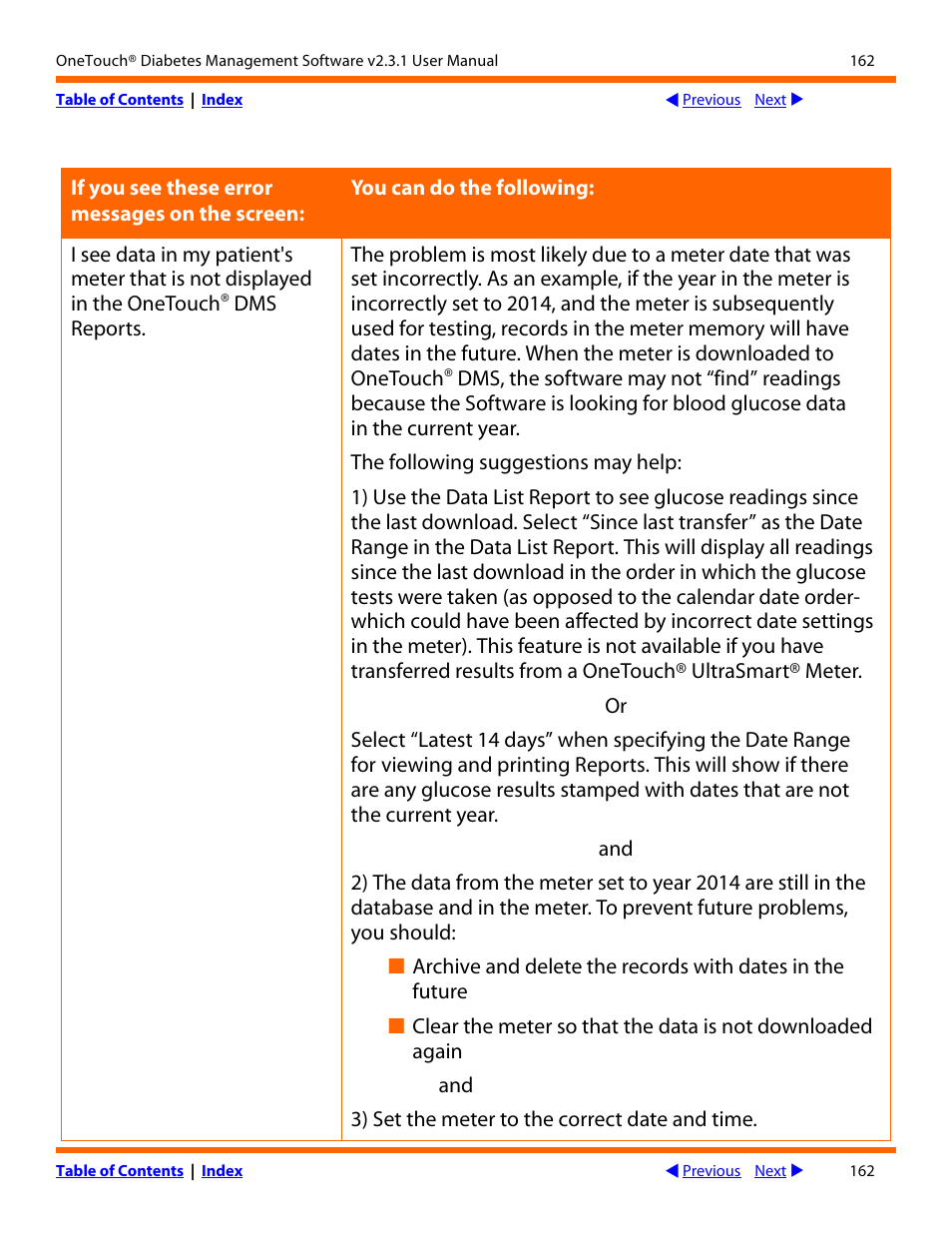 Lifescan OneTouch Diabetes Management Software v2.3.1 User Manual | Page 162 / 173