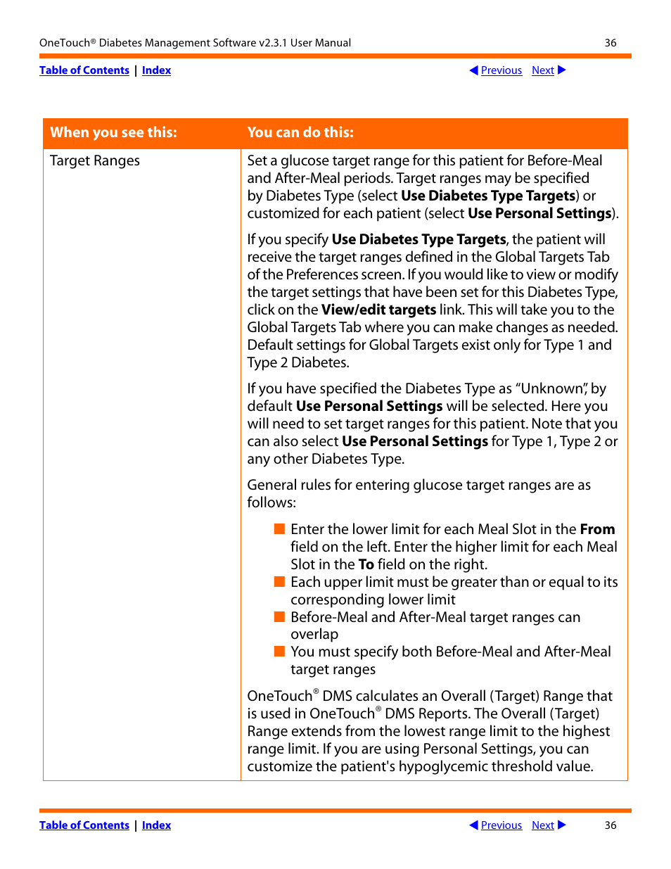 Lifescan OneTouch Diabetes Management Software v2.3.1 User Manual | Page 36 / 173