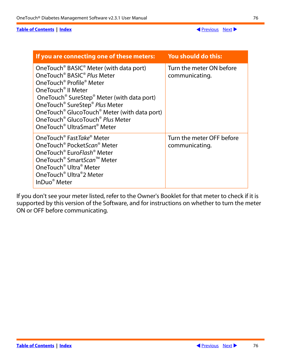 Lifescan OneTouch Diabetes Management Software v2.3.1 User Manual | Page 76 / 173