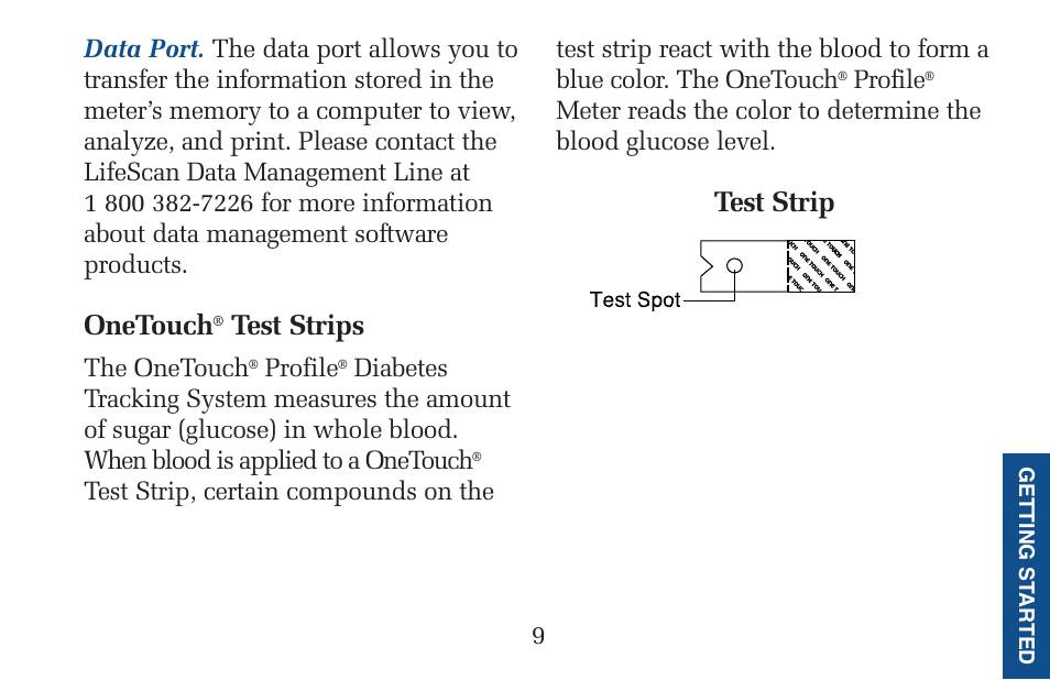 Onetouch, Test strips, Test strip | Lifescan Pocket Scan Blood Glucose Monitor System User Manual | Page 16 / 106
