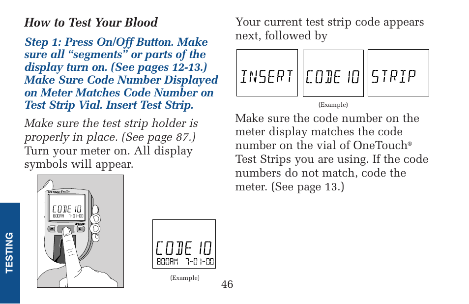 How to test your blood | Lifescan Pocket Scan Blood Glucose Monitor System User Manual | Page 53 / 106