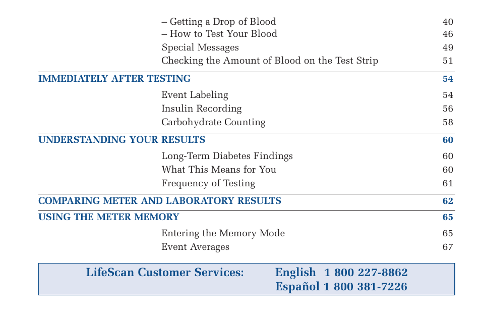 Lifescan Pocket Scan Blood Glucose Monitor System User Manual | Page 6 / 106
