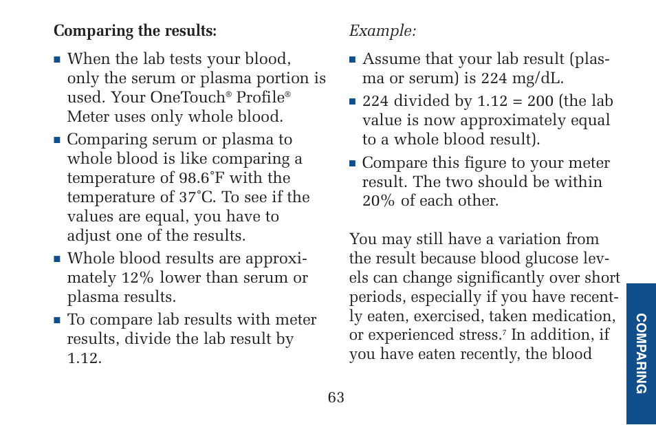 Lifescan Pocket Scan Blood Glucose Monitor System User Manual | Page 70 / 106