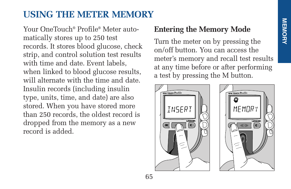 Lifescan Pocket Scan Blood Glucose Monitor System User Manual | Page 72 / 106