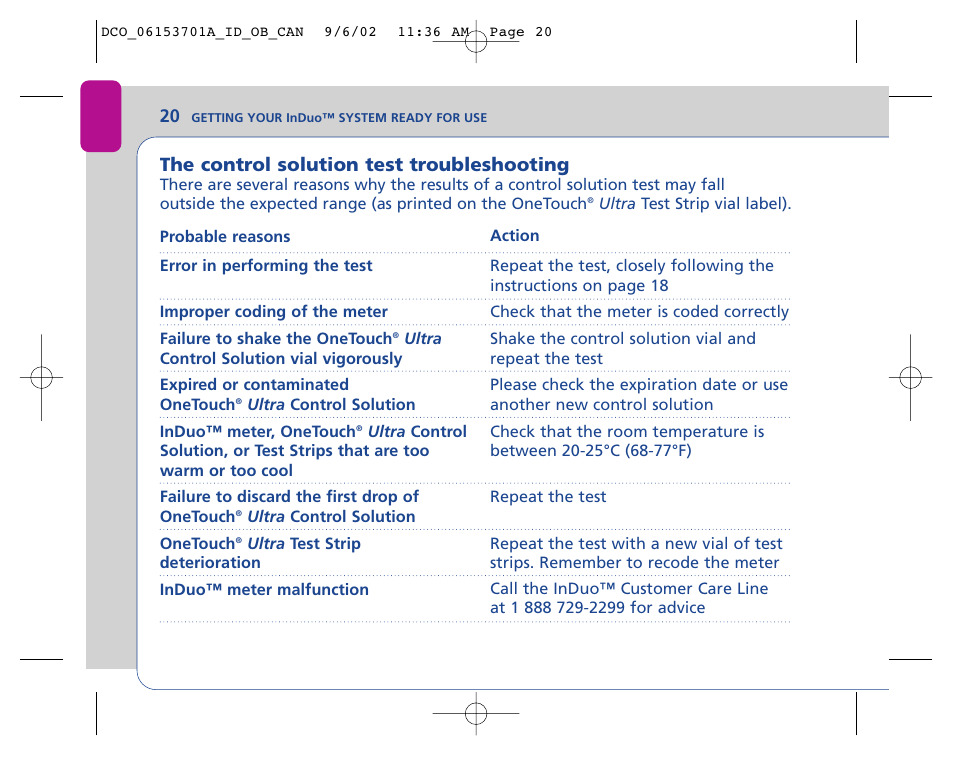 Lifescan In Duo User Manual | Page 20 / 90