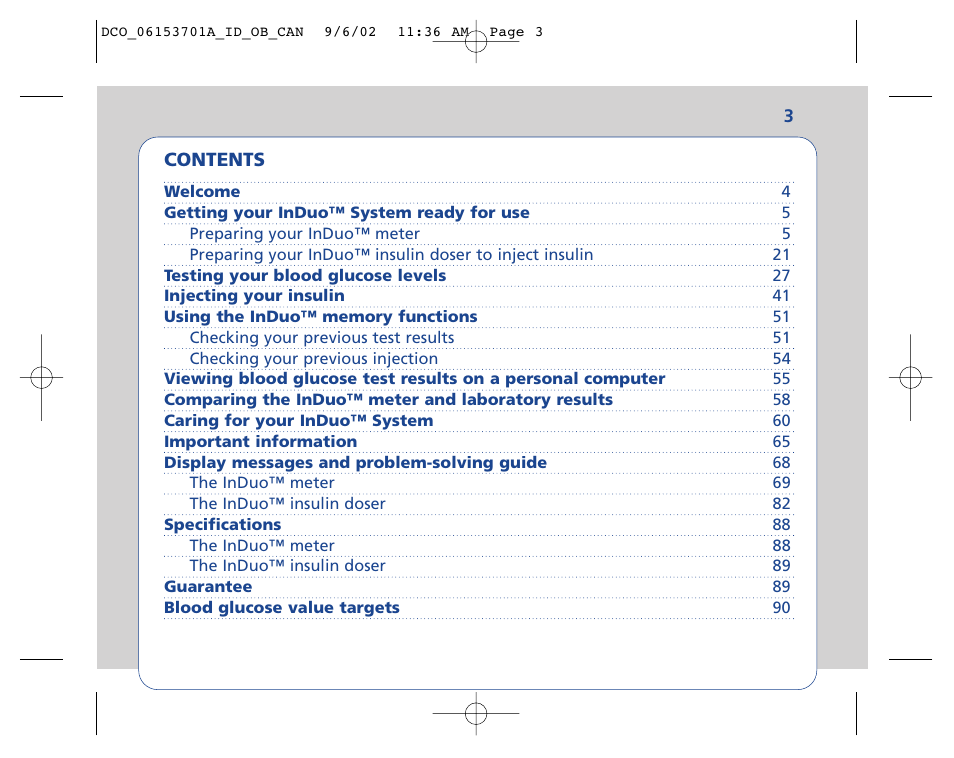 Lifescan In Duo User Manual | Page 3 / 90