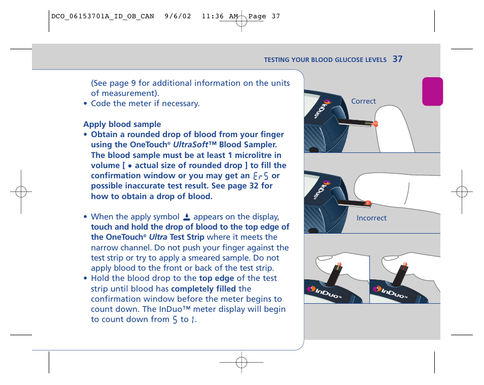 Lifescan In Duo User Manual | Page 37 / 90