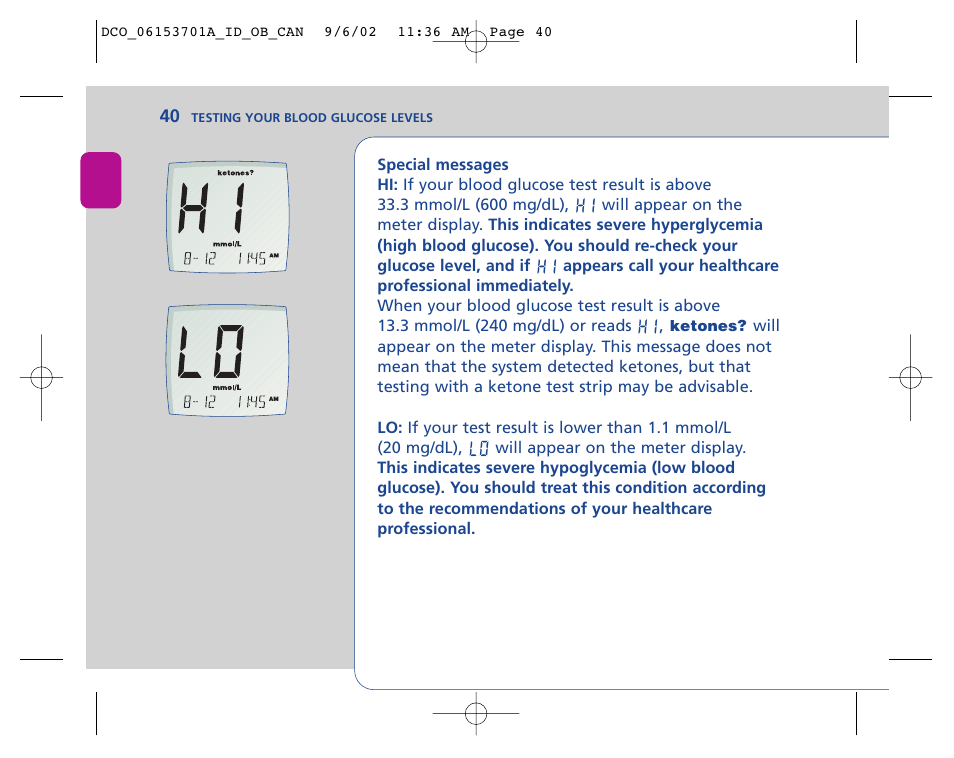 Lifescan In Duo User Manual | Page 40 / 90