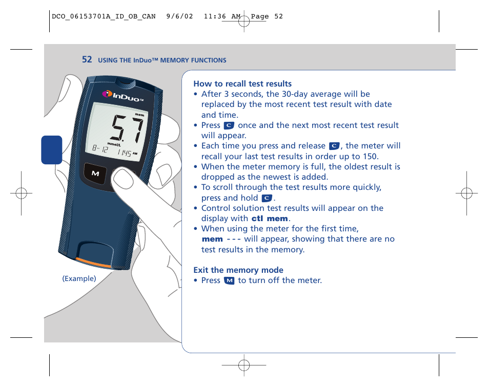 Lifescan In Duo User Manual | Page 52 / 90