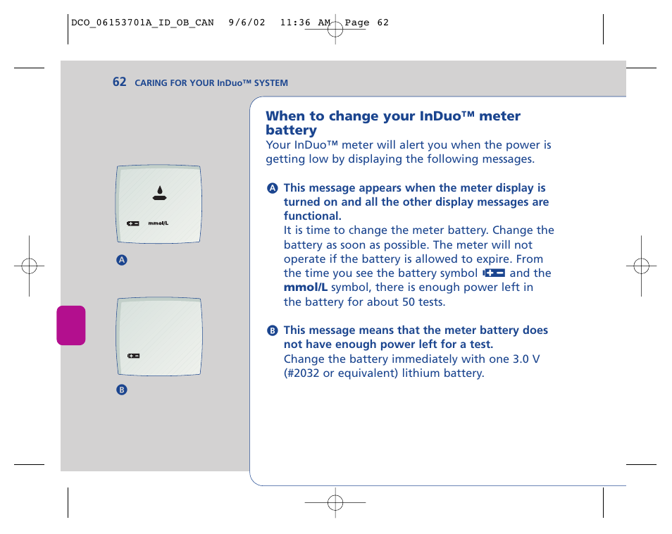 Lifescan In Duo User Manual | Page 62 / 90