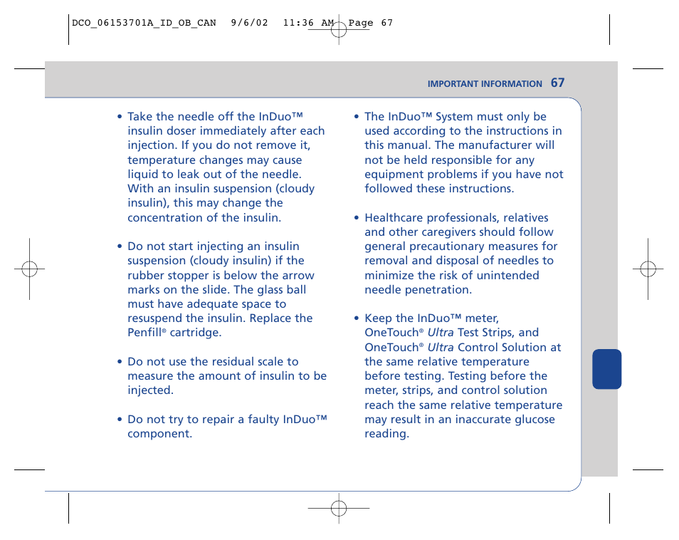 Lifescan In Duo User Manual | Page 67 / 90