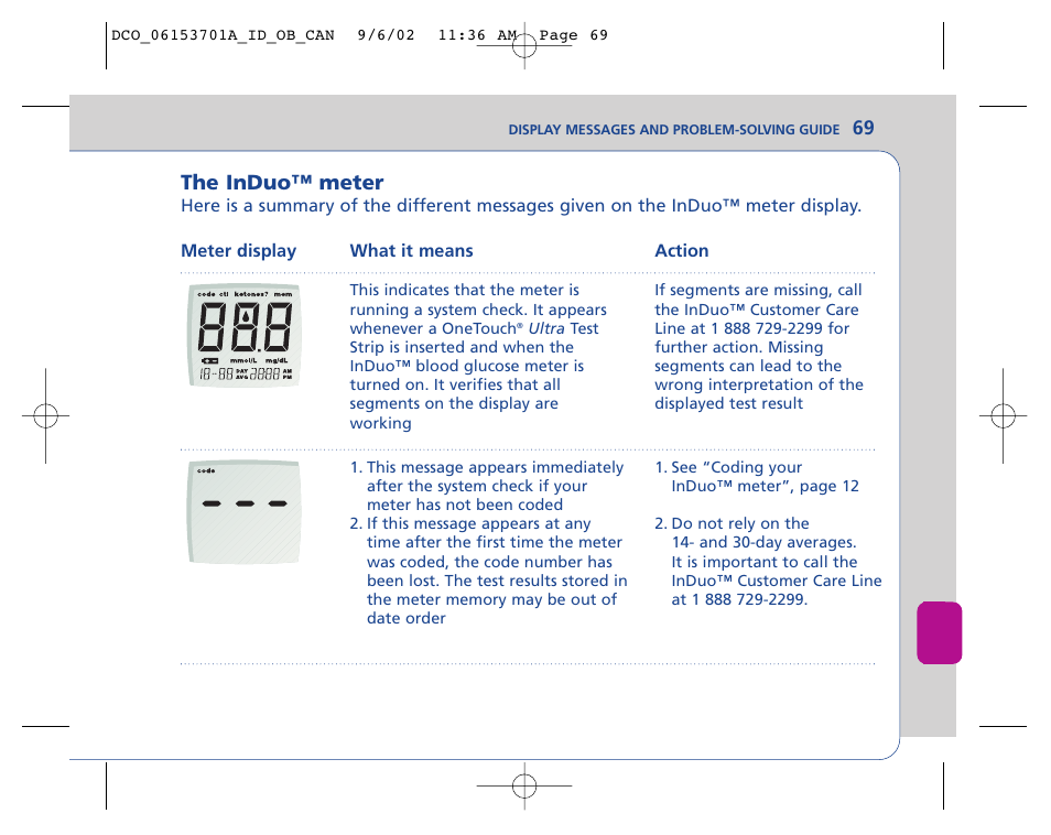 69 the induo™ meter | Lifescan In Duo User Manual | Page 69 / 90