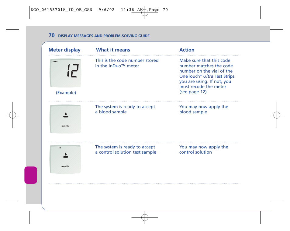 Lifescan In Duo User Manual | Page 70 / 90