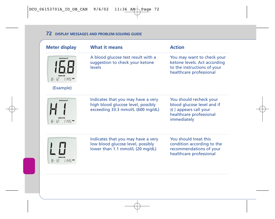 Lifescan In Duo User Manual | Page 72 / 90