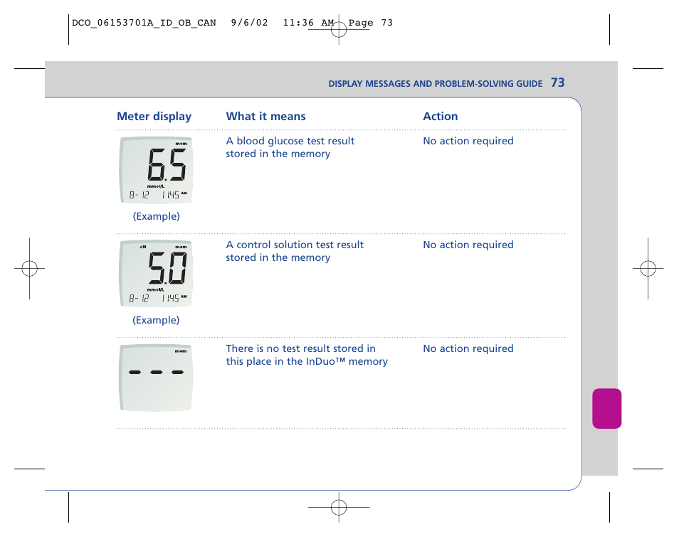 Lifescan In Duo User Manual | Page 73 / 90