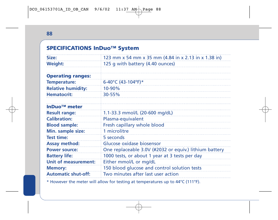 Lifescan In Duo User Manual | Page 88 / 90