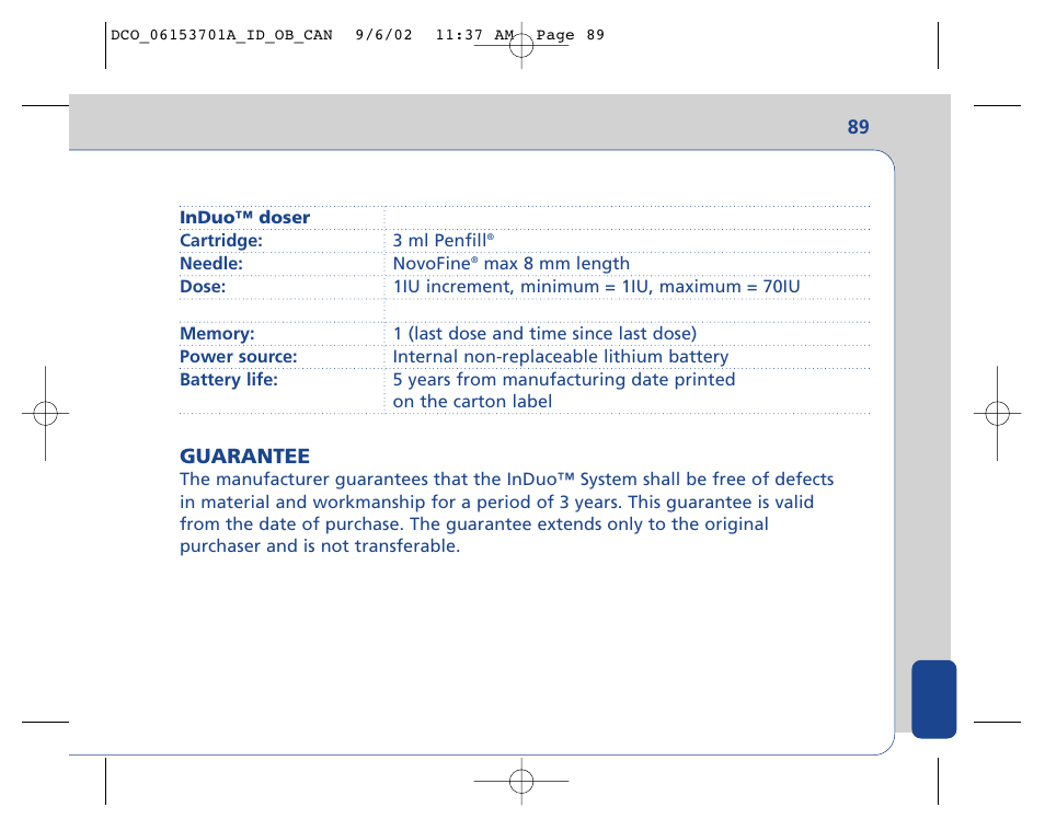 Lifescan In Duo User Manual | Page 89 / 90